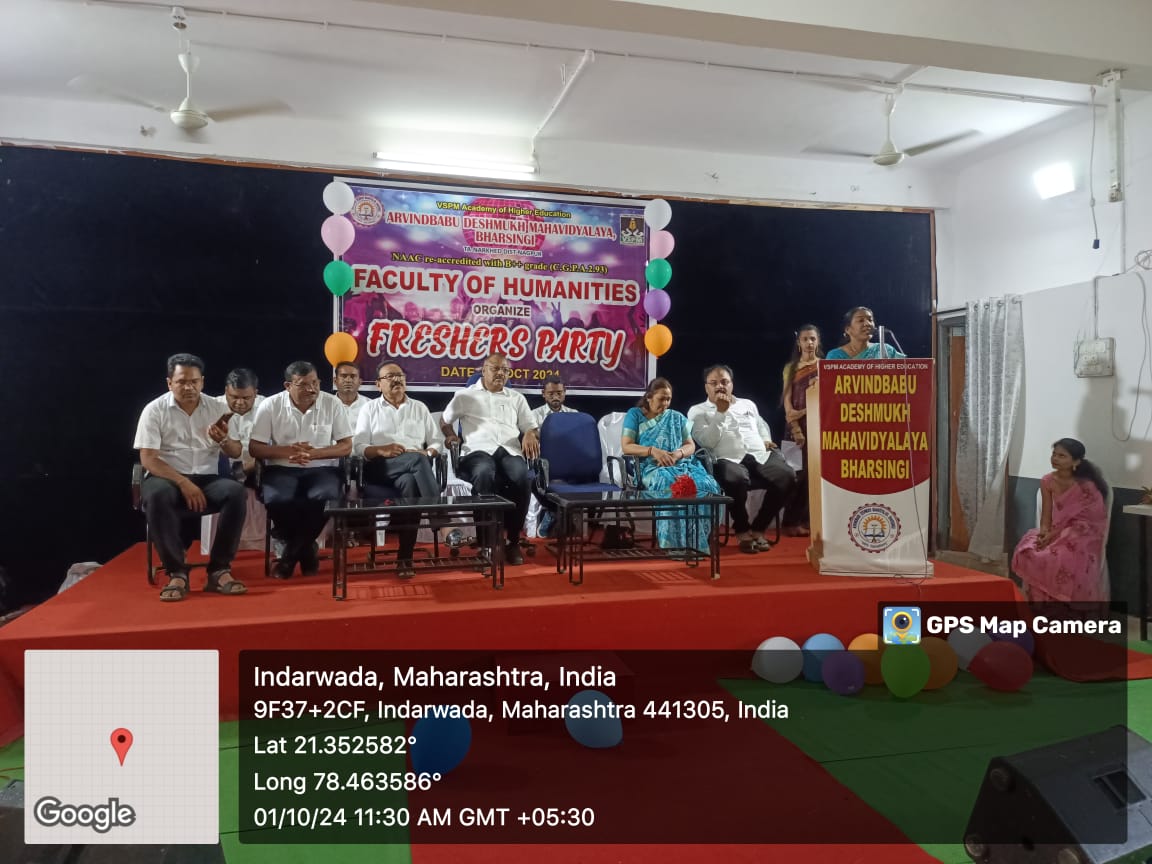 <p>Topic: Freshers Party of BA for First Year Students</p>

<p>President: Dr Prakash Pawar</p>

<p>Guest: All BA faculties and IQAC co-ordinator</p>

<p>Time: 11.00 am</p>

<p>Date: 01/10/2024</p>

<p>Venue: Commerce Hall</p>
