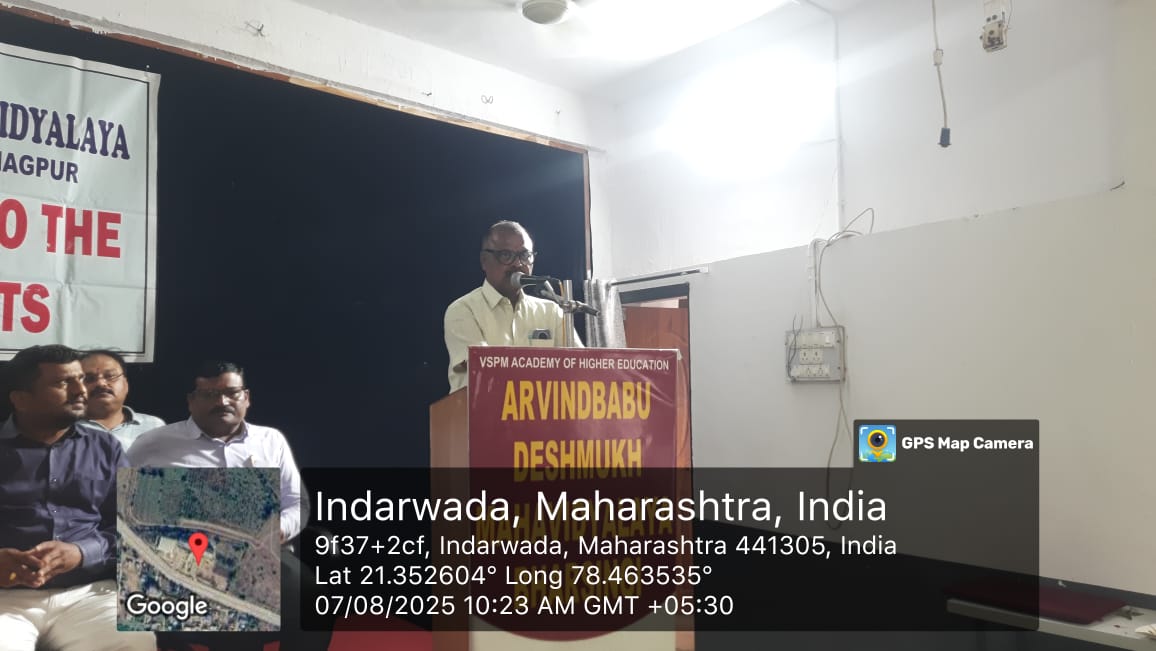 <p>Addressed By: Dr Prakash Pawar, Principal</p>

<p>On Dice: Arts Faculty Incharge, and all arts faculties</p>

<p>Participaants: All BA First Semester Students</p>

<p>Date: 07 August 2025</p>

<p>Time: 9.30 am onwards</p>

<p>Venue: Commerce Hall, First Floor, ADM, Bharsingi</p>
