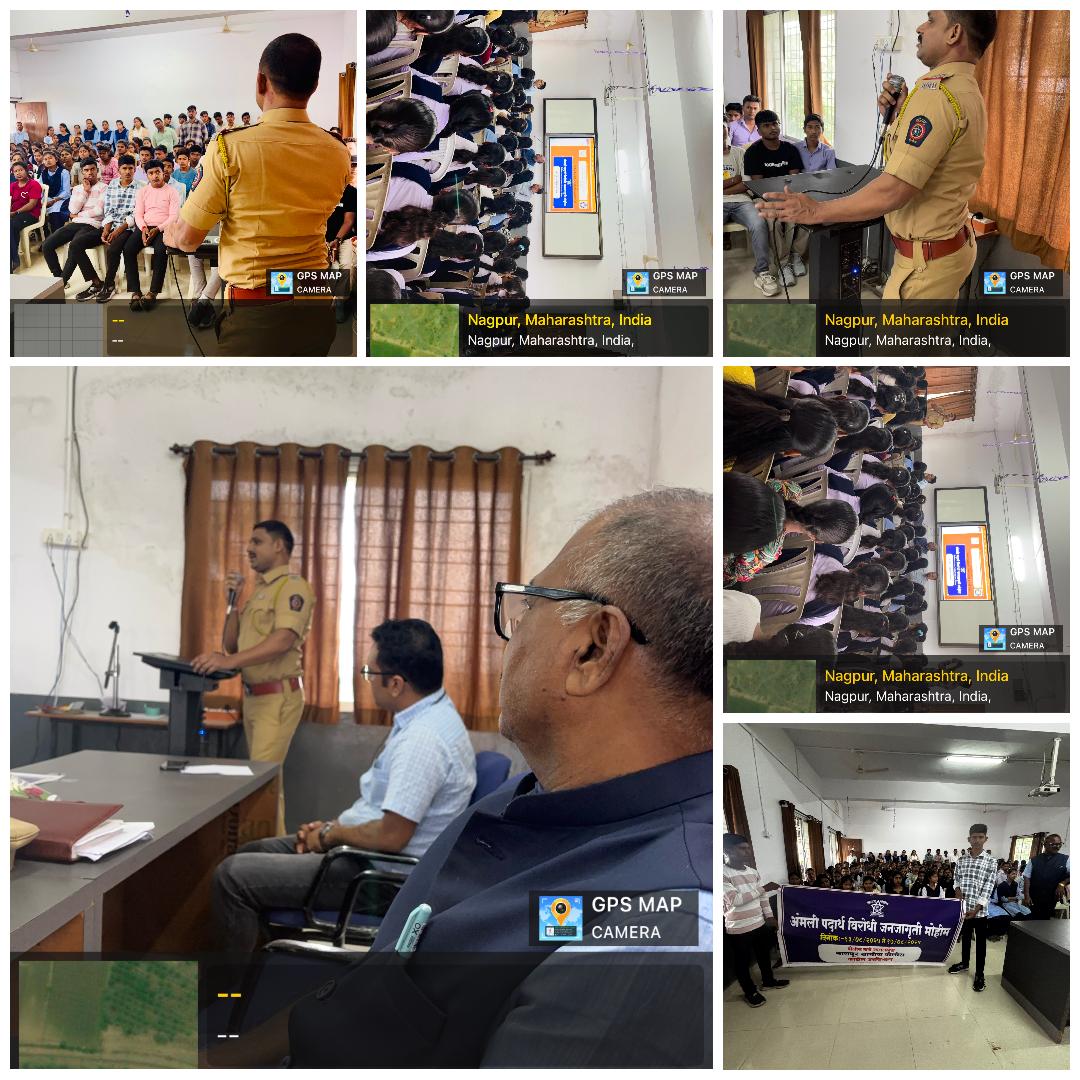 <p>Event: Anti Drug Awareness Campaign</p>

<p>Organized By: NSS Cell &amp; Police Station, Jalalkheda</p>

<p>President: Dr Prakash Pawar</p>

<p>Chief Guest: Shri Dushyant Chavhan, PSI, Police Station, Jalalkheda</p>

<p>Anchored By: Dr Pitambar Gayakwad (NSS PO)</p>

<p>Vote of Thanks: Dr Vijay Rahangdale (NSS APO)</p>

<p>Supported By: Mr Prawin Wasu (NSS APO)</p>

<p>Date: 13th August 2025</p>

<p>&nbsp;</p>
